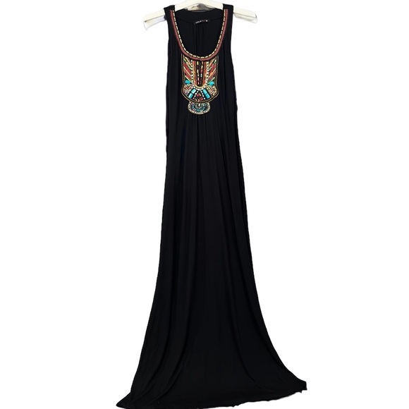 Selects beaded embroidered black dress - Picture 3 of 10